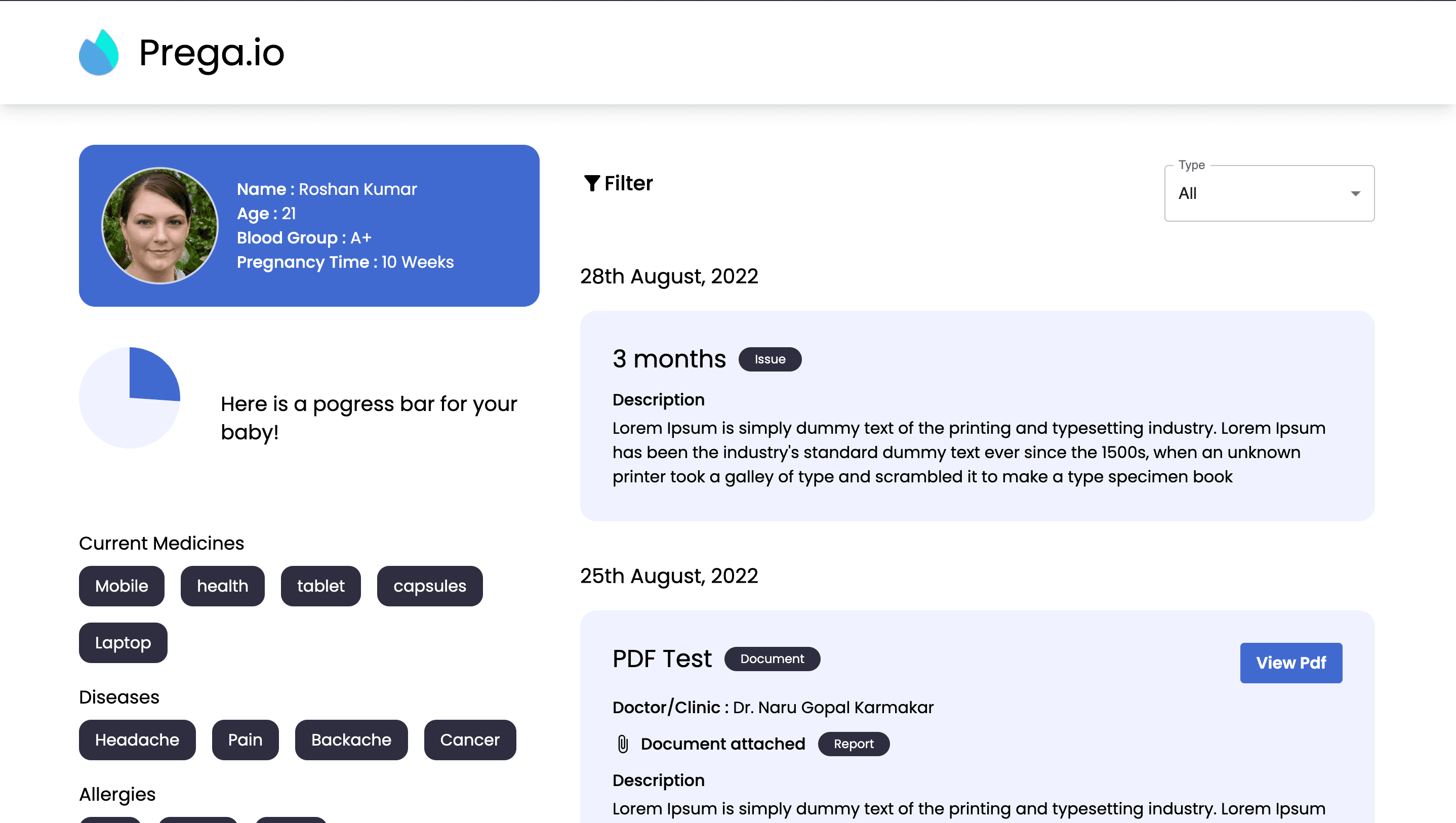 Prega.io screenshot